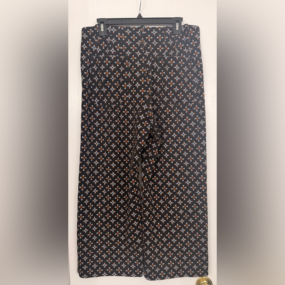 Maeve The Collette Cropped Wide Leg Geometric Pattern Black Size 32 - Picture 3 of 8